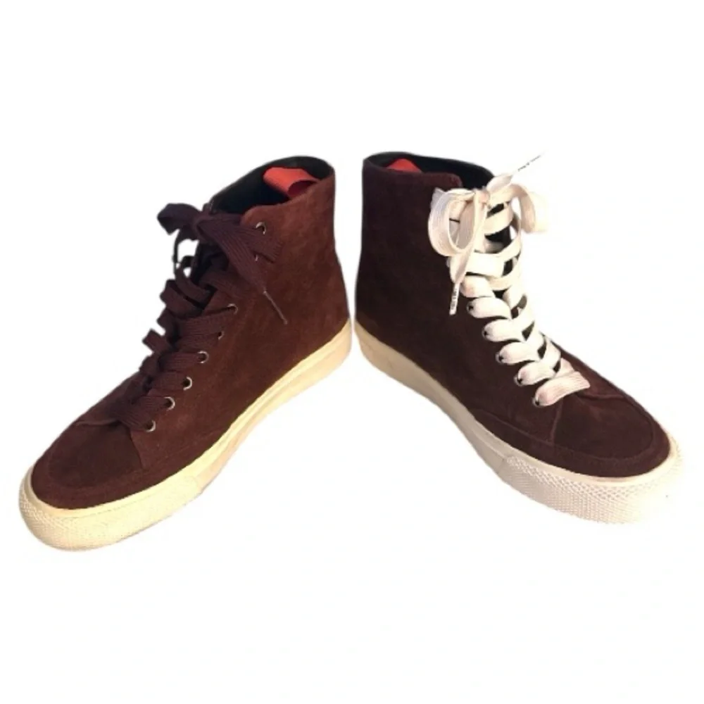Rag & Bone RB High Top Suede Sneakers - Merlot - Picture 12 of 14